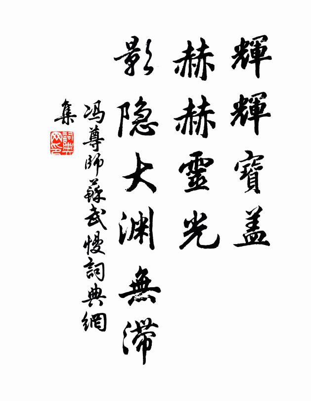 冯尊师辉辉宝盖，赫赫灵光，影隐大渊无滞书法作品欣赏