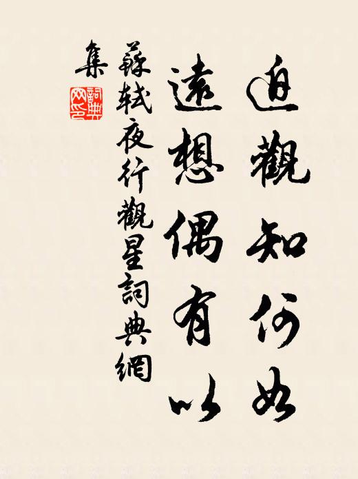 苏轼迫观知何如，远想偶有以书法作品欣赏