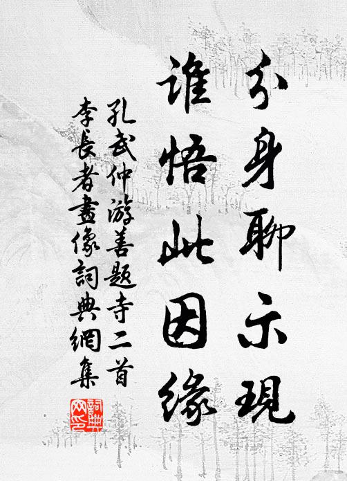 孔武仲分身聊示现，谁悟此因缘书法作品欣赏