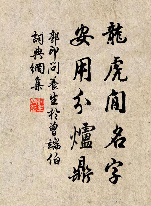 郭印龙虎閒名字，安用分炉鼎书法作品欣赏