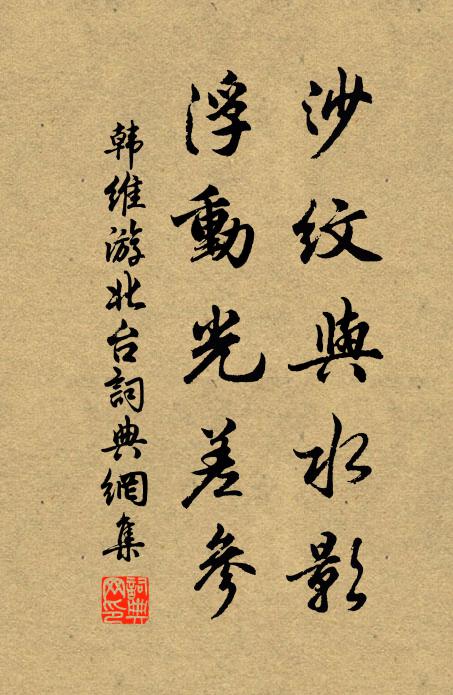 韩维沙纹与水影，浮动光差参书法作品欣赏
