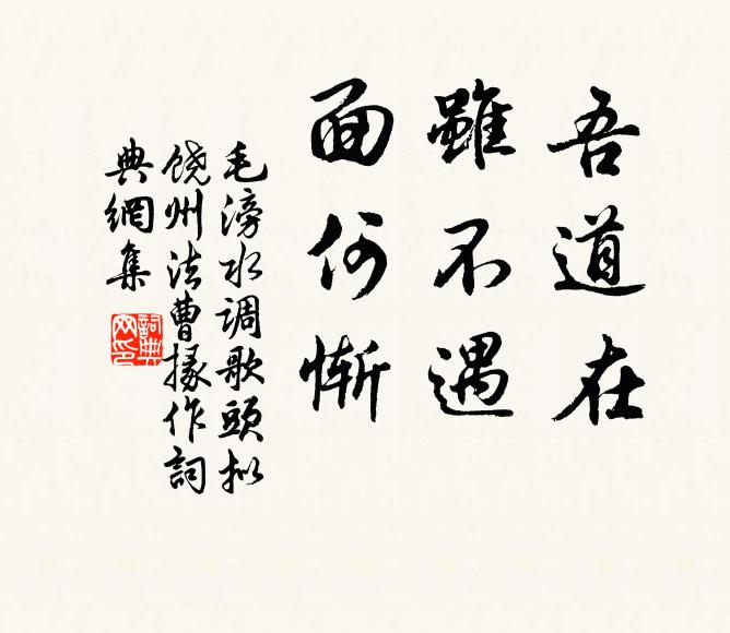 毛滂吾道在，虽不遇，面何惭书法作品欣赏