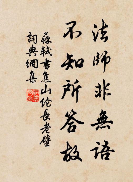 苏轼法师非无语，不知所答故书法作品欣赏