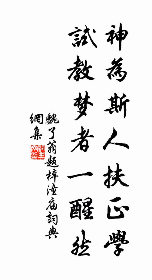 魏了翁神为斯人扶正学，试教梦者一醒然书法作品欣赏