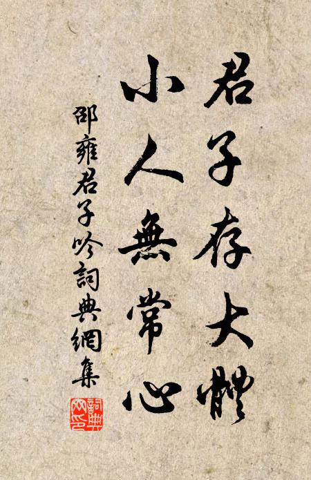 邵雍君子存大体，小人无常心书法作品欣赏