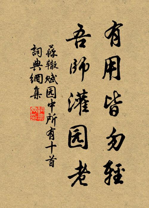 苏辙有用皆勿轻，吾师灌园老书法作品欣赏