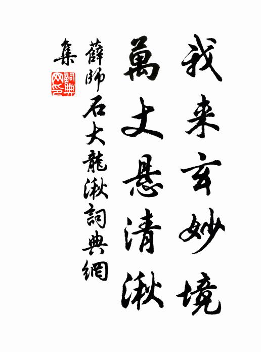 薛师石我来玄妙境，万丈悬清湫书法作品欣赏