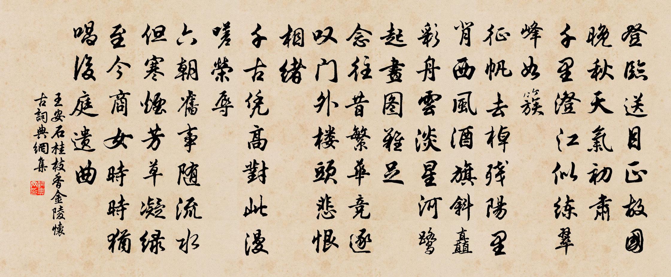 王安石桂枝香·金陵怀古书法作品欣赏