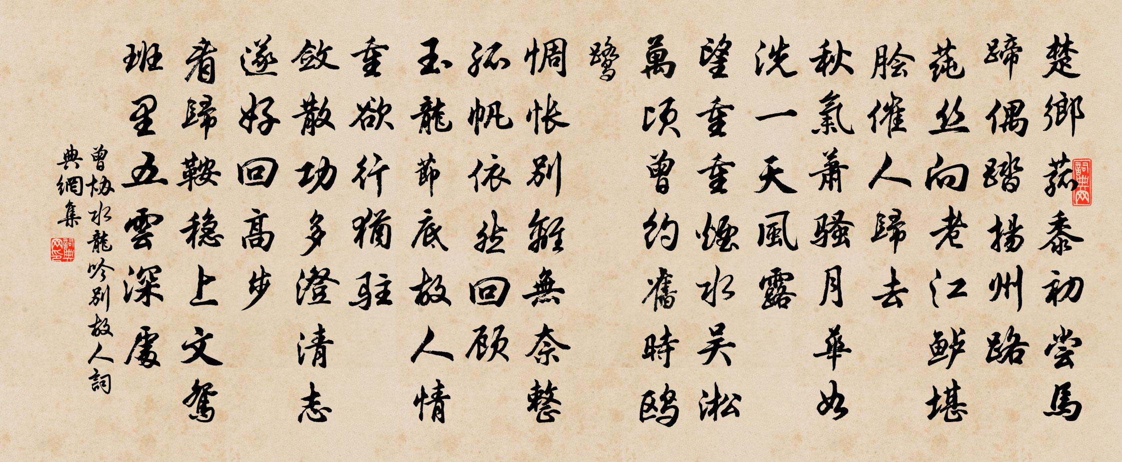 曾协水龙吟（别故人）书法作品欣赏