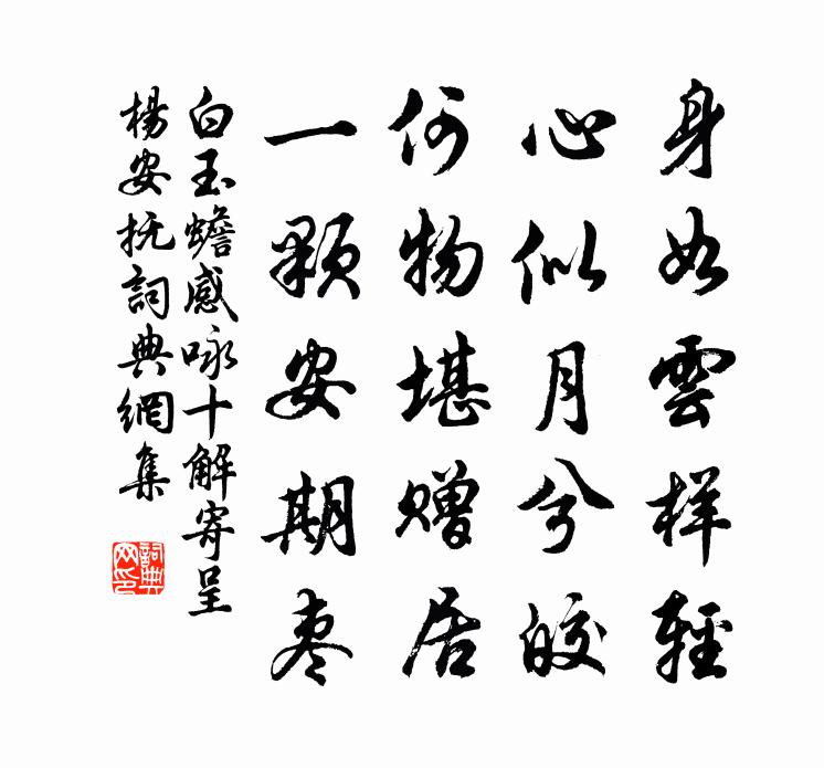 白玉蟾感咏十解寄呈杨安抚书法作品欣赏