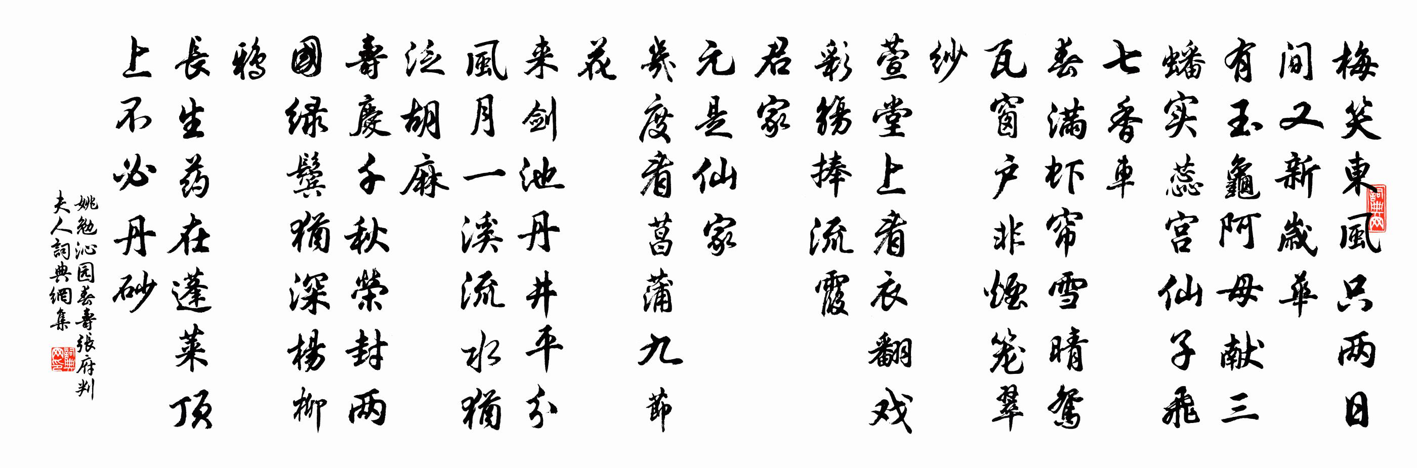 姚勉沁园春（寿张府判夫人）书法作品欣赏