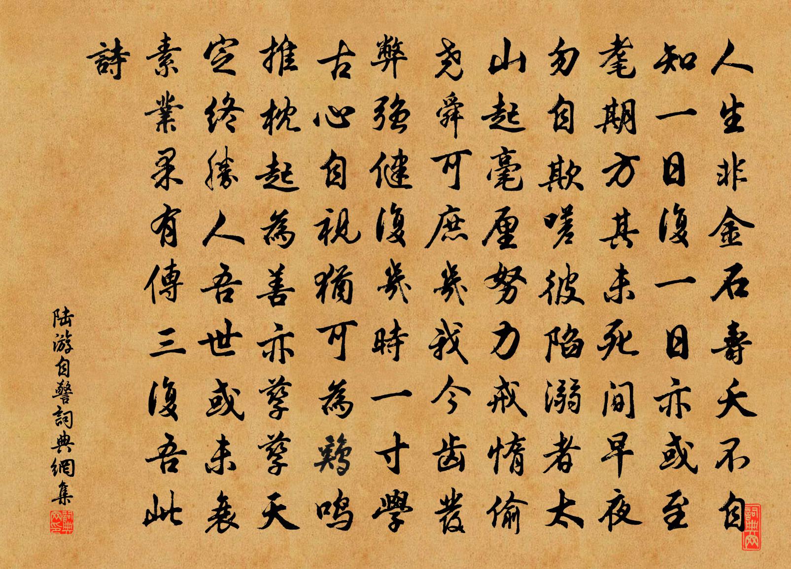 陆游自警书法作品欣赏